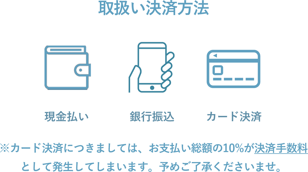 取り扱い決済方法